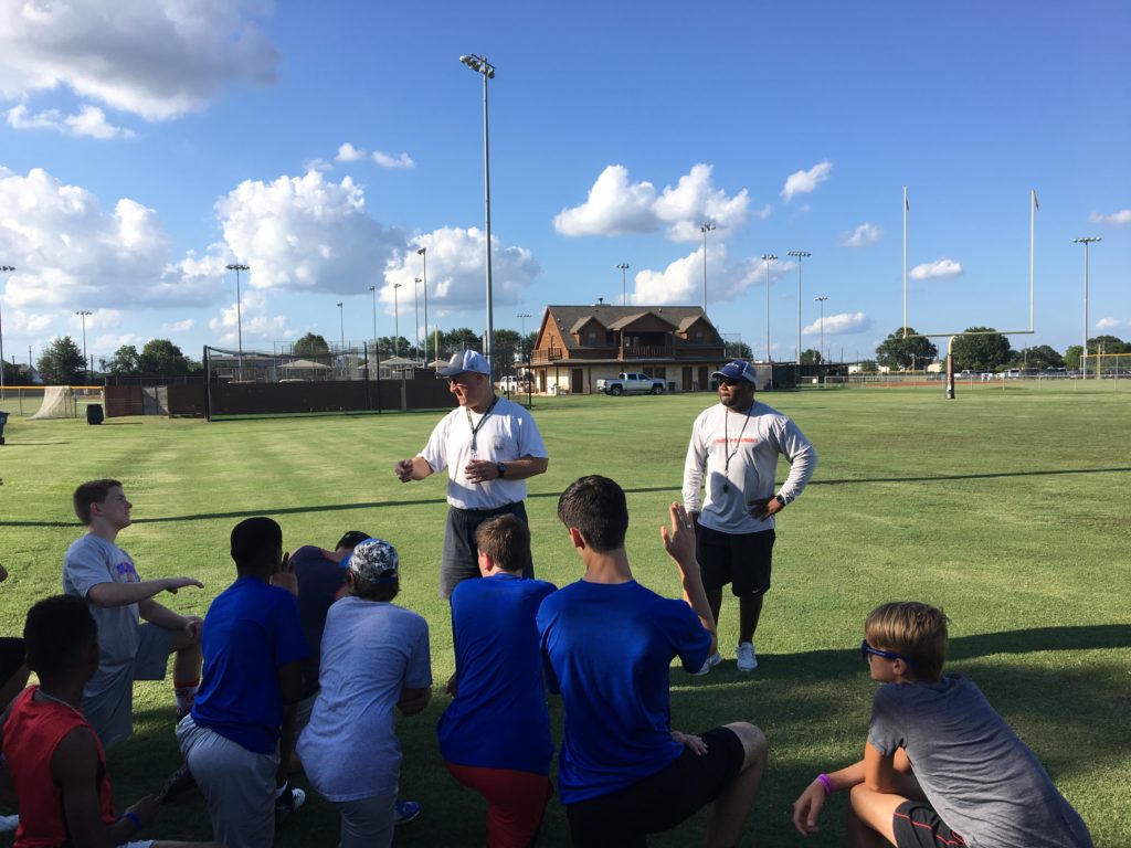 Tomball Christian Warriors coaches speak to players